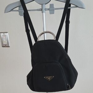Elegant Black Nylon Backpack
